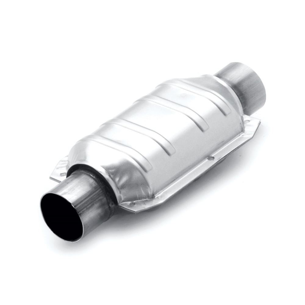 MagnaFlow universal catalytic converter 2.5 inch inlet/outlet stainless steel CARB compliant 447106