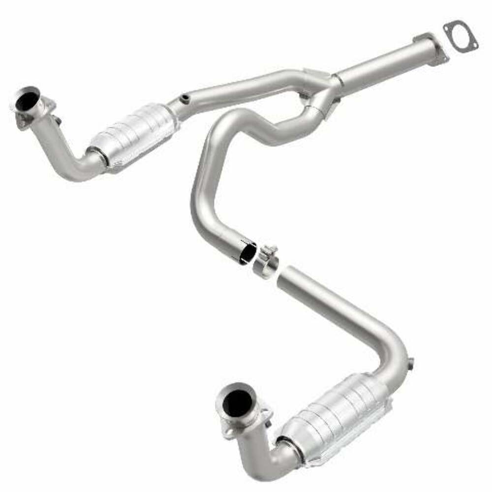 MagnaFlow direct-fit catalytic converter fits 2000-2002 Chevrolet Express 1500, GMC Savana 1500, and additional vehicles and 00 Chevy Express 1500 5.7L stainless steel CARB complia
