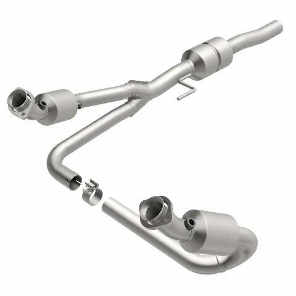 MagnaFlow direct-fit catalytic converter fits 00 Dodge Durango 5.2/5.9L 5.2 inch inlet 2.5 inch outlet stainless steel CARB compliant 458048