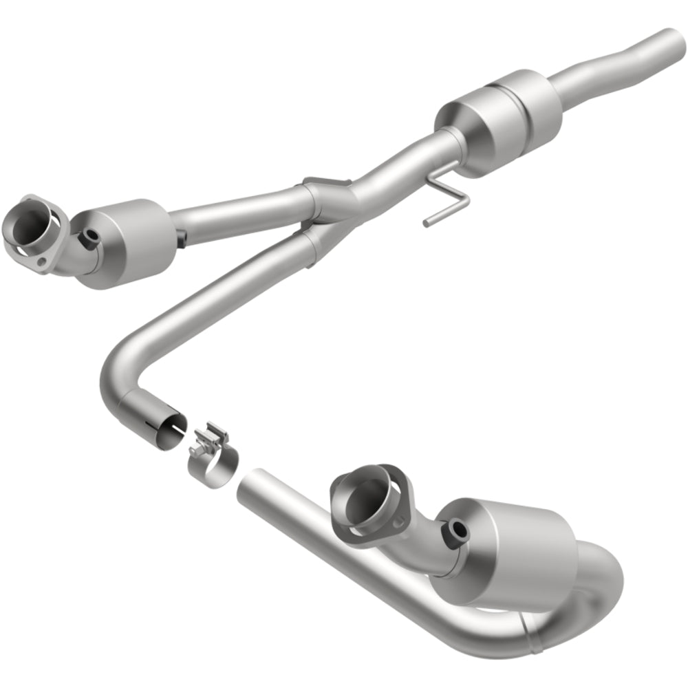 MagnaFlow direct-fit catalytic converter fits 00 Dodge Durango 5.2/5.9L 5.2 inch inlet 2.5 inch outlet stainless steel CARB compliant 458048