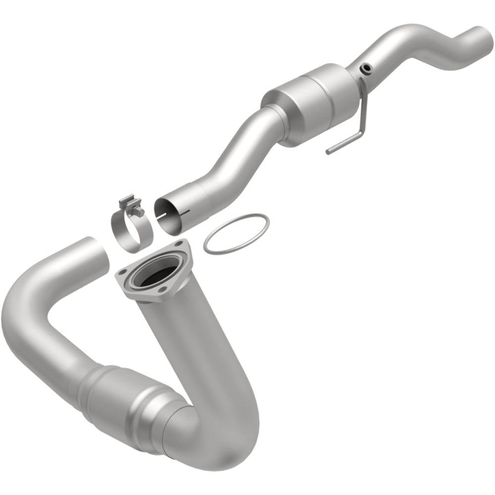 MagnaFlow direct-fit catalytic converter fits 2002 Chevrolet Silverado 2500 HD and 2002 GMC Sierra 2500 HD and 2001-2002 2500HD driver side 8.1L driver side stainless steel CARB co