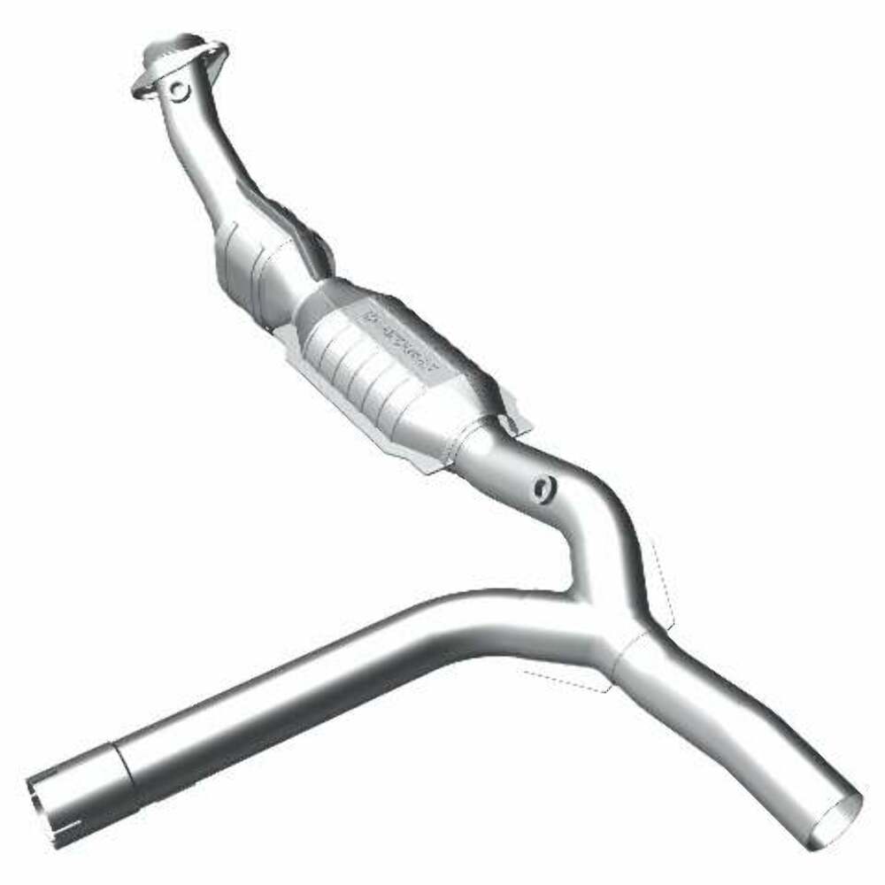 MagnaFlow direct-fit catalytic converter for 2001-2003 Ford F-150 passenger side 5.4 inch inlet/outlet stainless steel CARB compliant OBDII 49622