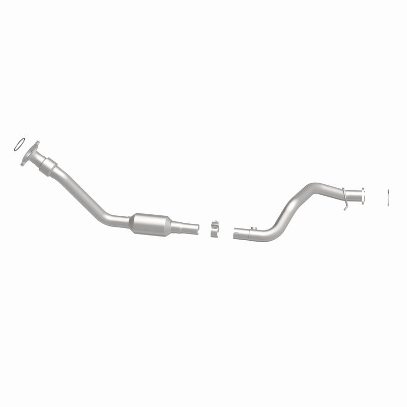 MagnaFlow direct-fit catalytic converter fits 2002-2005 Buick Rendezvous and 2001-2005 Pontiac Aztek, this and 2001-2004 Aztek 3.4 Undrbdy 3.4 inch inlet/outlet stainless steel CAR