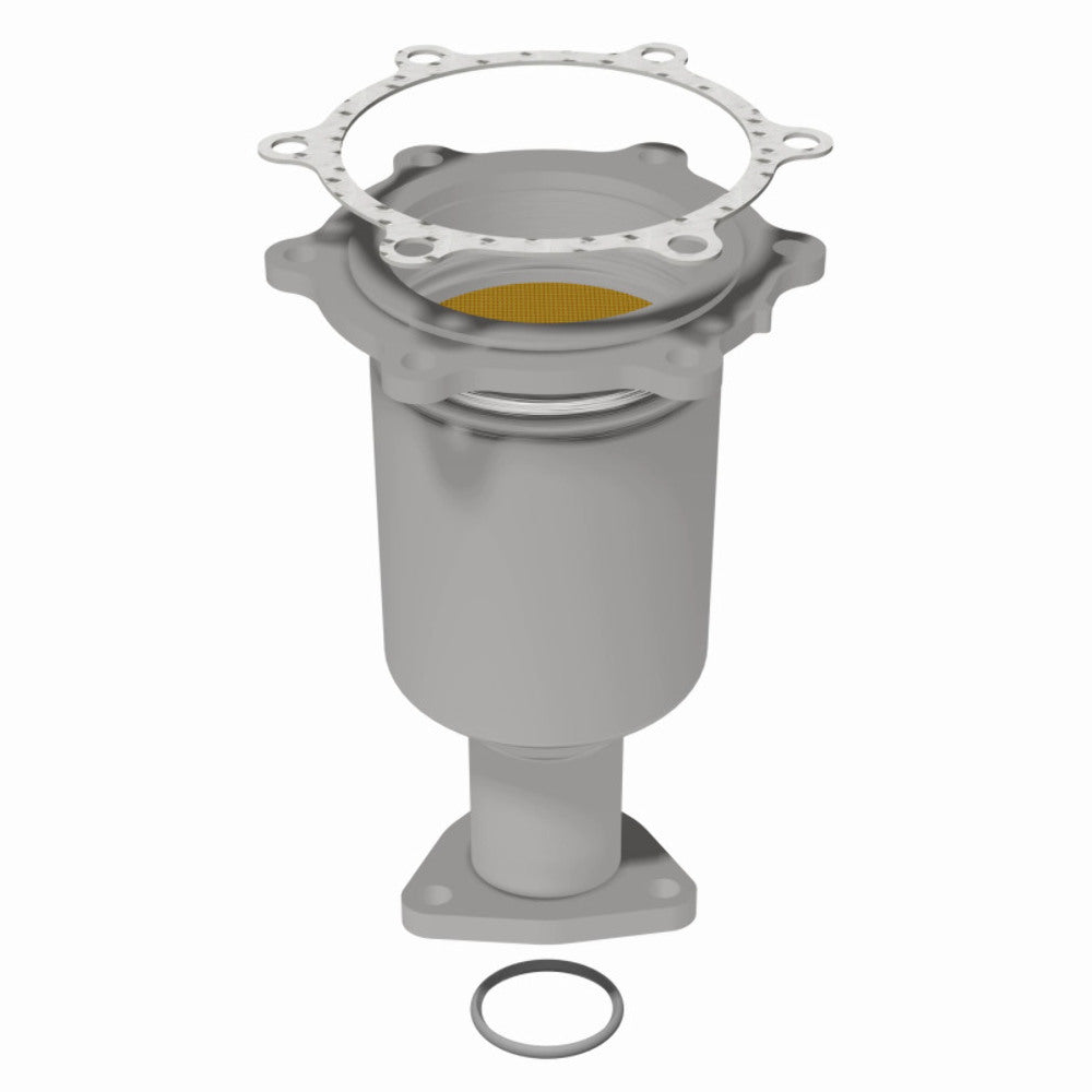 MagnaFlow direct-fit catalytic converter fits 2001-2004 Nissan Pathfinder and 2001-2003 INFINITI QX4, this and 2001-2004 Pathfinder passenger side frt OE passenger side stainless s
