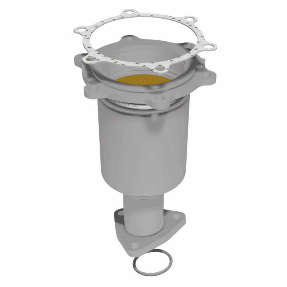 MagnaFlow direct-fit catalytic converter fits 2001-2004 Nissan Pathfinder and 2001-2003 INFINITI QX4, this and 2001-2004 Pathfinder passenger side frt OE passenger side stainless s