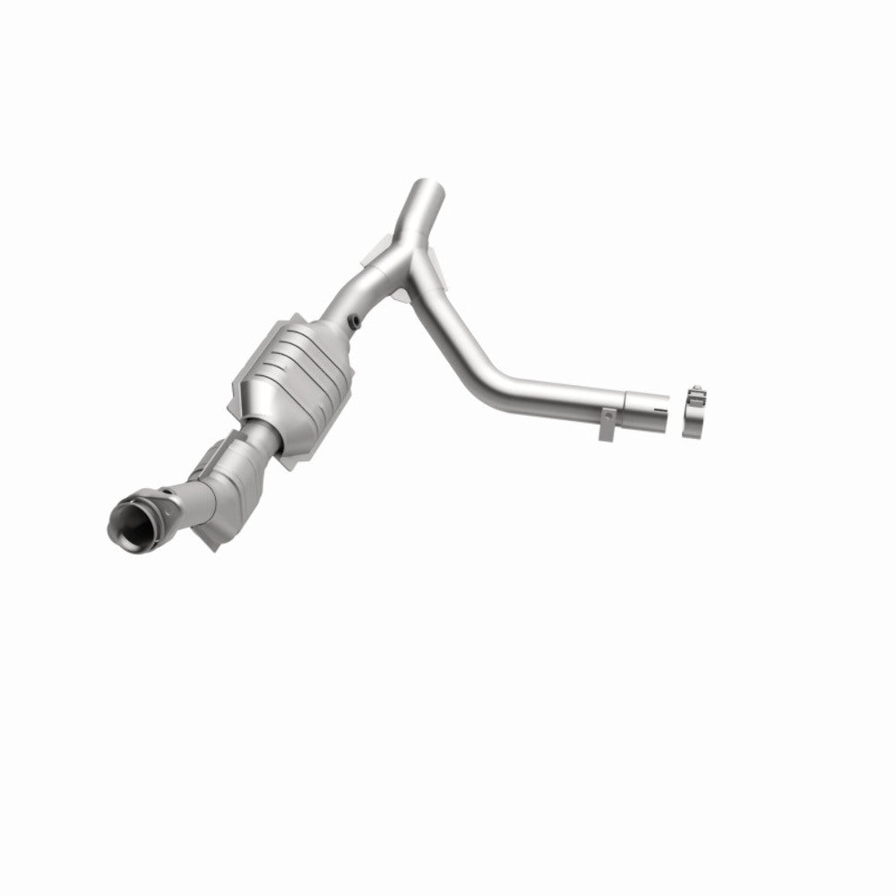 MagnaFlow direct-fit catalytic converter fits 2001 Ford F-150, 2001 Ford Expedition, and additional vehicles. Hardware is included to eliminate the hassle of working with corroded