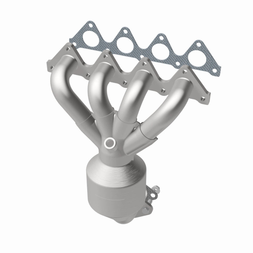 MagnaFlow direct-fit catalytic converter fits 2001-2005 Hyundai Accent and 2004-2005 Dodge Verna, this and 02 Hyundai Accent 1.6L stainless steel CARB compliant OBDII 49035