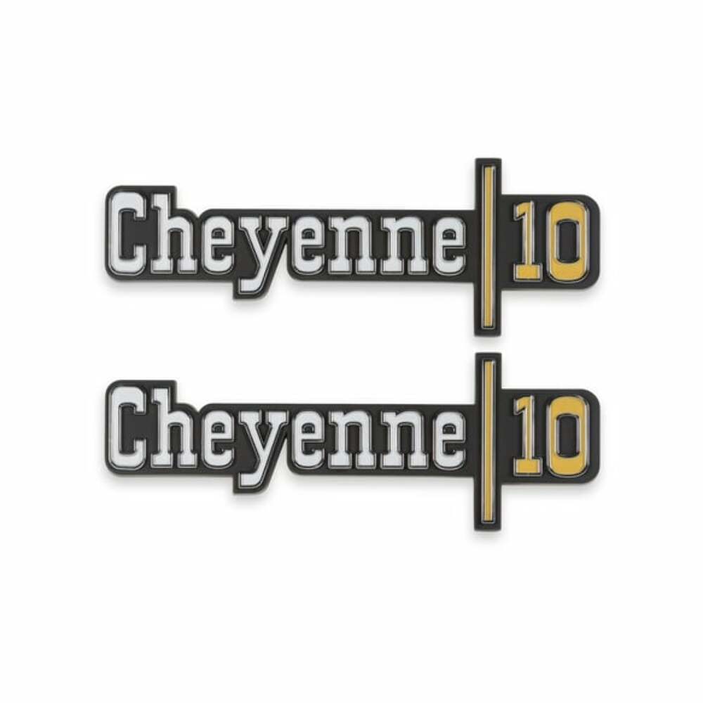 1973-1974 C/K Series Pickup; C/K Fender Badge Pair - Cheyenne 10 04-537