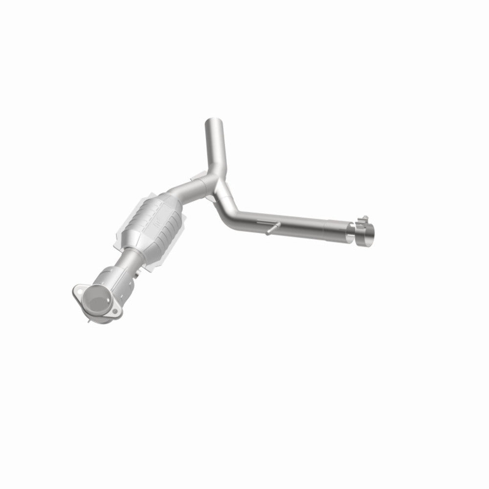 MagnaFlow direct-fit catalytic converter fits 2004-2008 Ford F-150 5.4L and 2006-2008 Lincoln Mark LT 5.4L passenger side stainless steel CARB compliant OBDII 49706