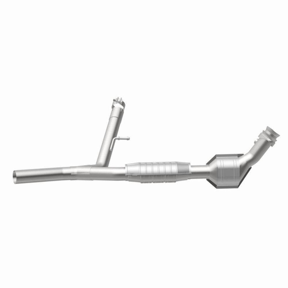 MagnaFlow direct-fit catalytic converter fits 2004-2008 Ford F-150 5.4L and 2006-2008 Lincoln Mark LT 5.4L passenger side stainless steel CARB compliant OBDII 49706