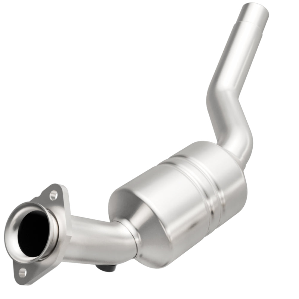 MagnaFlow direct-fit catalytic converter fits 2007-2009 Jaguar XK and Jaguar XKR, this and 2007-2009 XKR 4.2L driver side 4.2L driver side stainless steel CARB compliant OBDII 5195