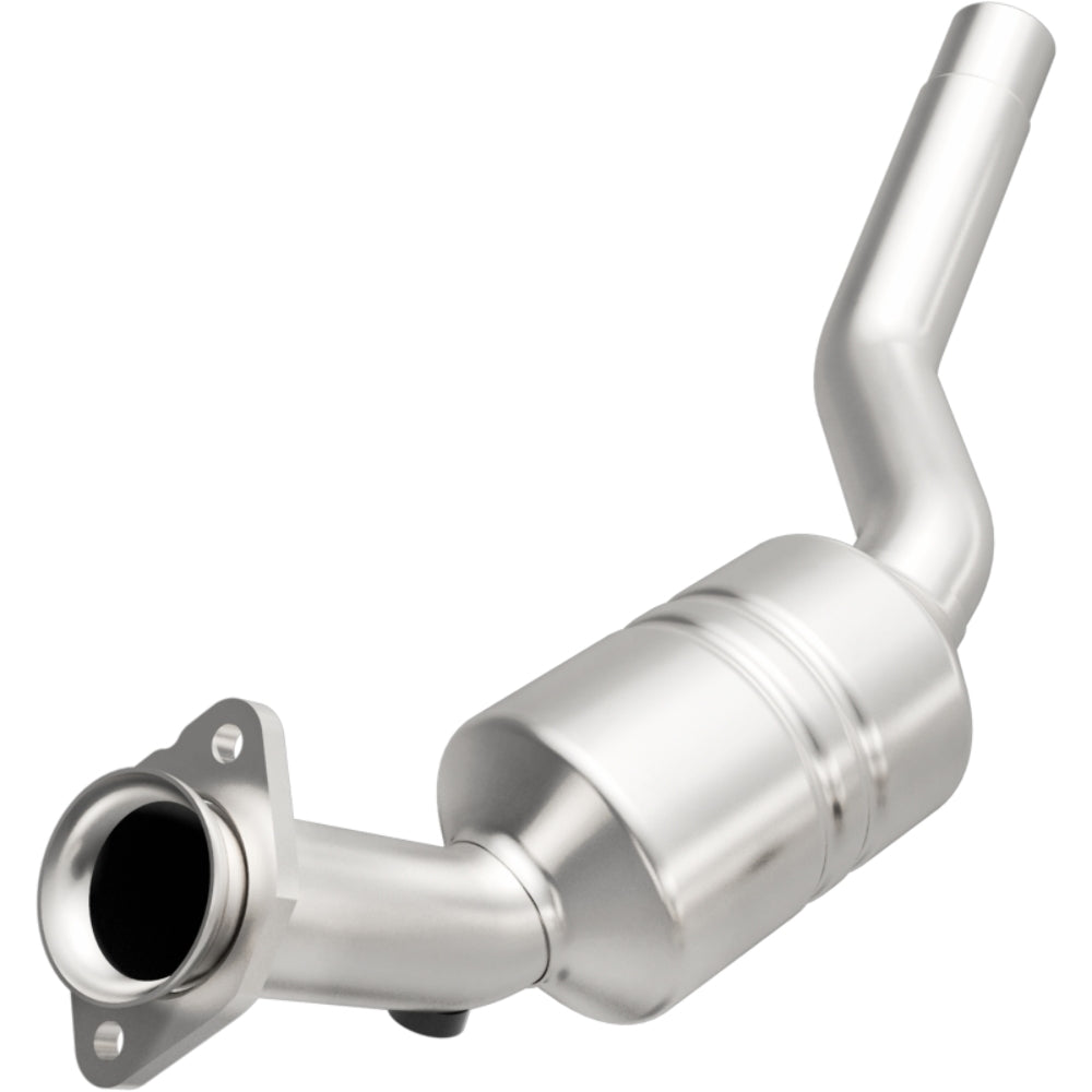 MagnaFlow direct-fit catalytic converter fits 2007-2009 Jaguar XK and Jaguar XKR, this and 2007-2009 XKR 4.2L driver side 4.2L driver side stainless steel CARB compliant OBDII 5195