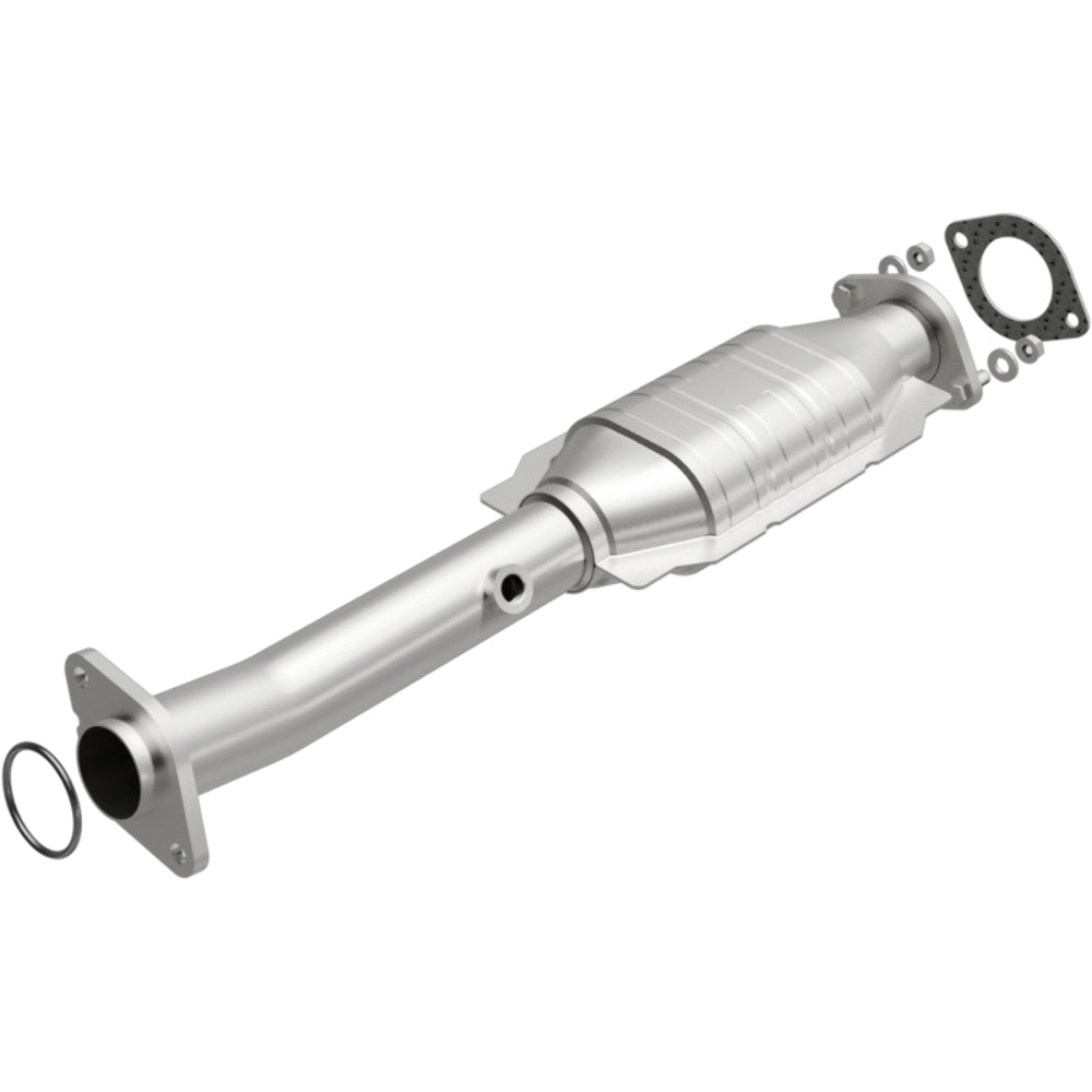 MagnaFlow direct-fit catalytic converter fits 2004-2015 Nissan Titan, 2005-2015 Nissan Armada, and more, this and 07 Titan 5.6L passenger side rr 5.6L passenger side stainless stee