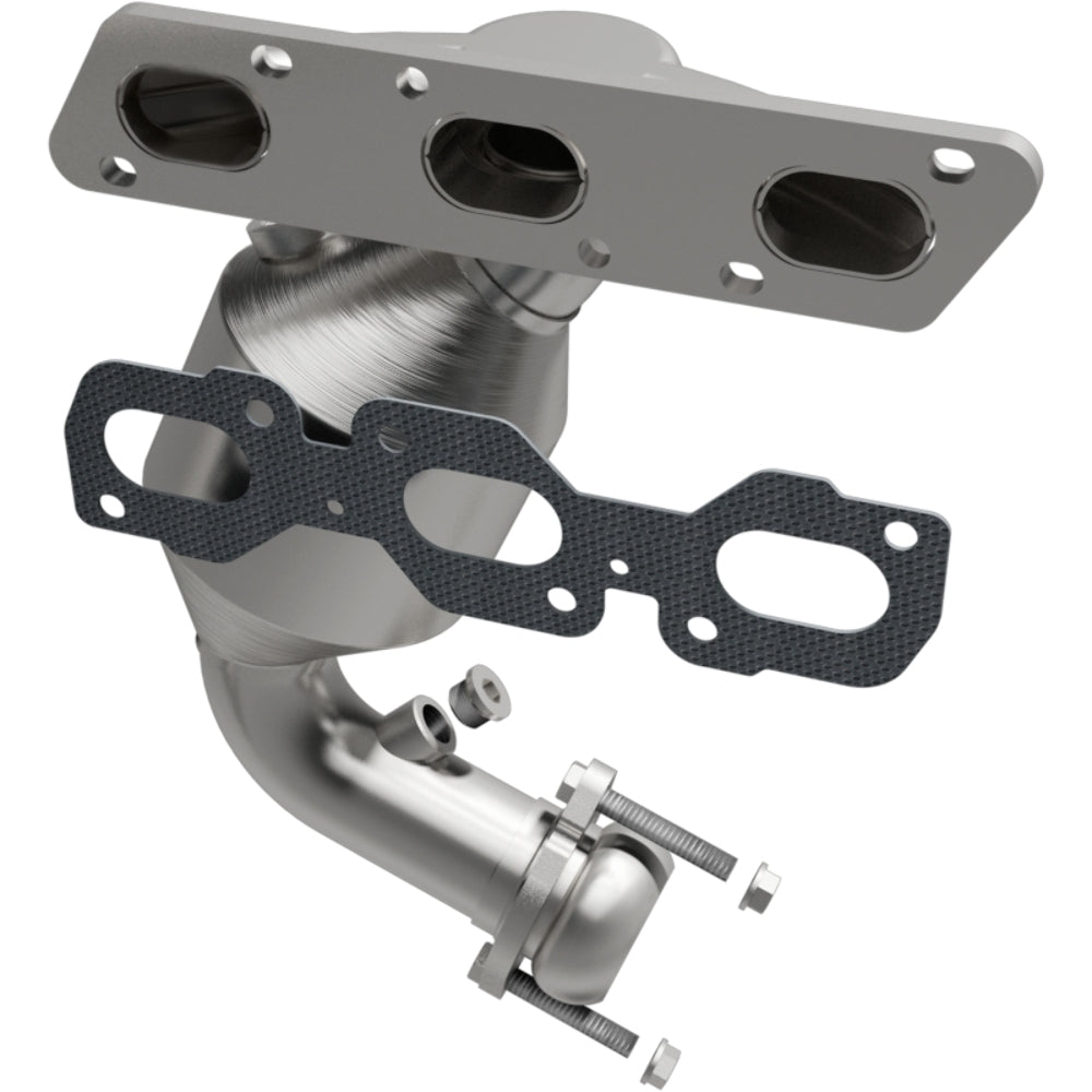 MagnaFlow direct-fit catalytic converter fits 2007-2008 Ford Escape, Mercury Mariner, and more, this and 08 Escape 3.0L frt mani 3.0L stainless steel CARB compliant OBDII 49376