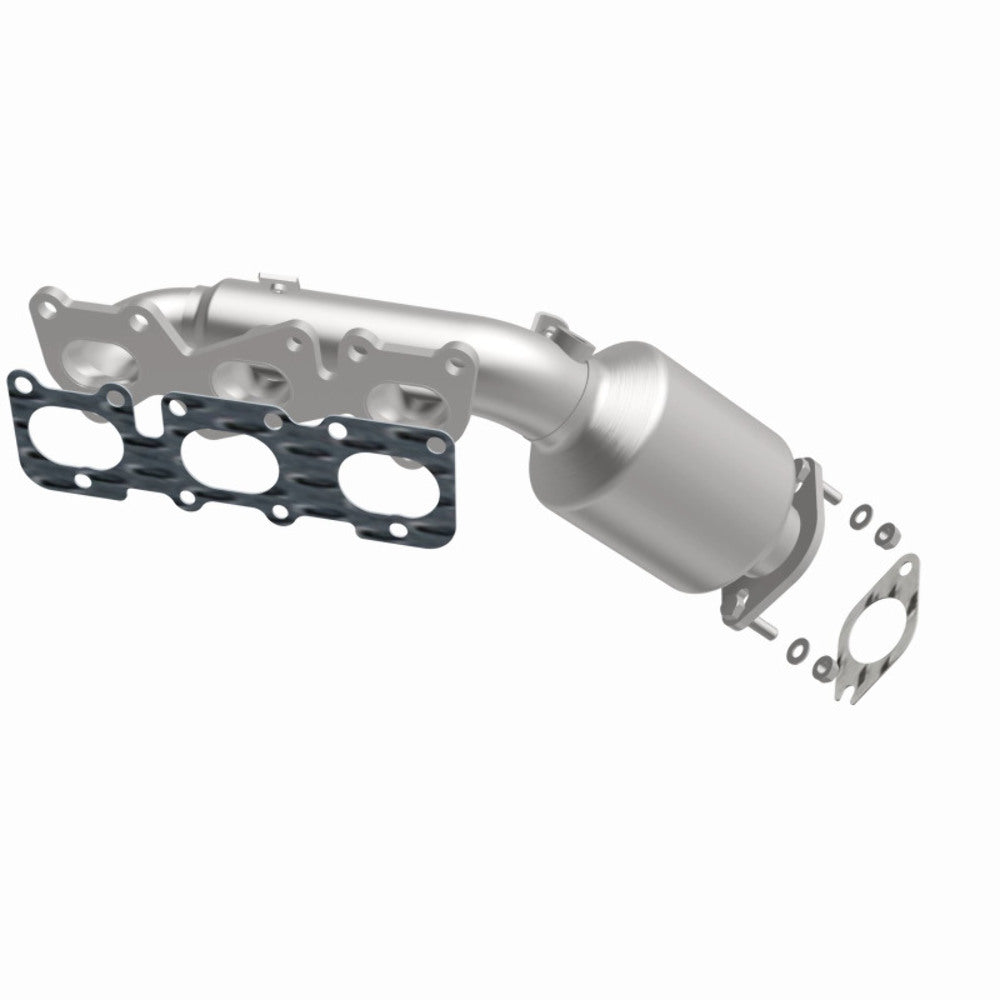 MagnaFlow direct-fit catalytic converter fits 2009-2011 Hyundai Genesis and 2013-2016 Hyundai Genesis Coupe, this and 2009-2011 Genesis 3.8L stainless steel CARB compliant 52779