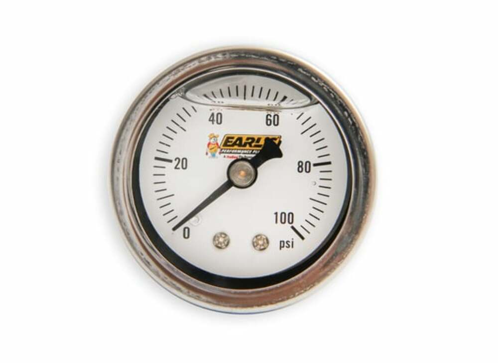 Pressure Gauge - 100187ERL AN fitting black stainless steel