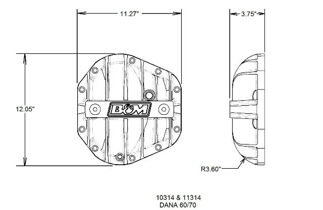 Hi-Tek Aluminum Differential Cover for Dana 60/70
