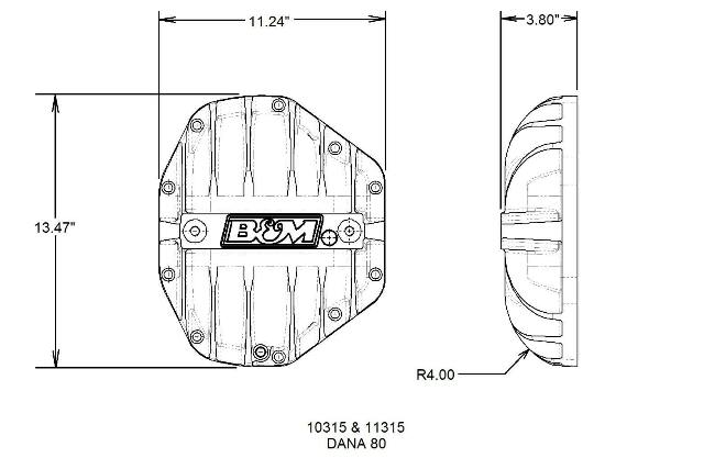 Hi-Tek Aluminum Differential Cover for Dana 80