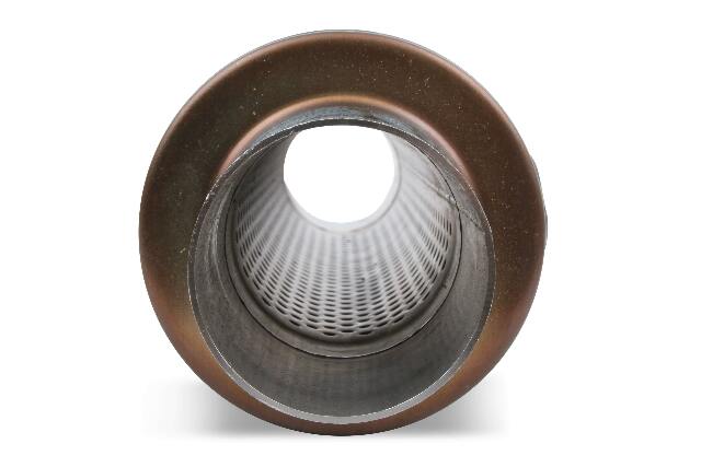 Round Performance Muffler 2.50 Inlet/ 2.50 Outlet 10416-FM 409 Stain 10415