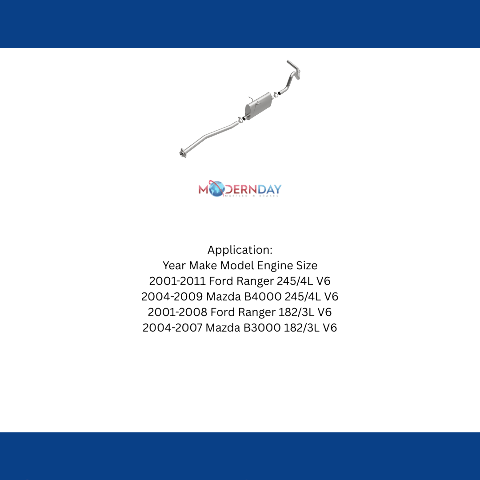 Fits 2001-2011 Ford Ranger Direct-Fit Replacement Exhaust System 106-0184 aluminized steel