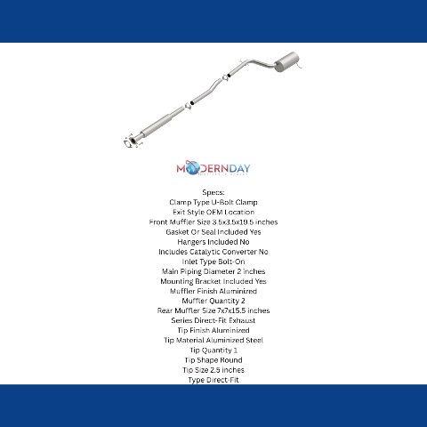 Fits 2003-2006 Volvo XC90 Direct-Fit Replacement Exhaust System 106-0213 aluminized steel