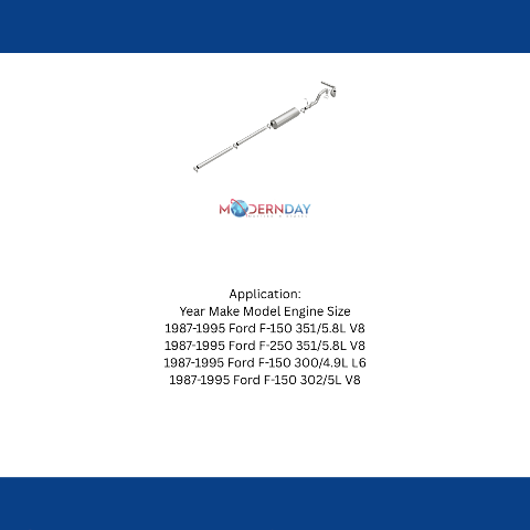 Fits 1987-1995 Ford Direct-Fit Replacement Exhaust System 106-0278 aluminized steel