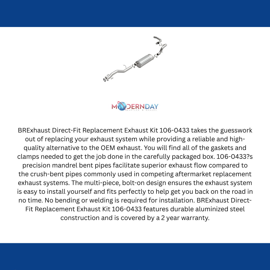 Fits 1995 Chevy Tahoe Direct-Fit Replacement Exhaust System 106-0433 for Chevy aluminized steel
