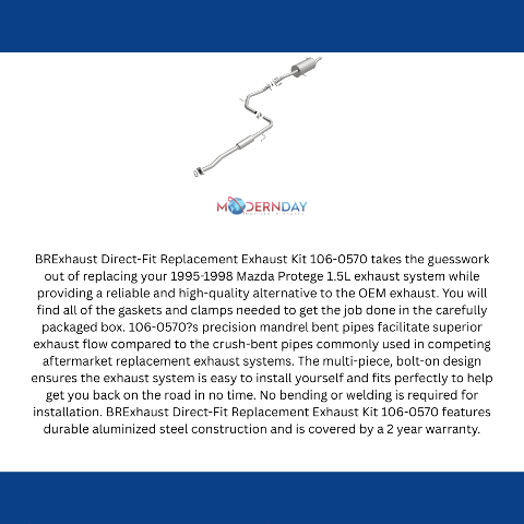 Fits 2003-2007 Honda Accord 2.4L Direct-Fit Replacement Exhaust System 106-0585