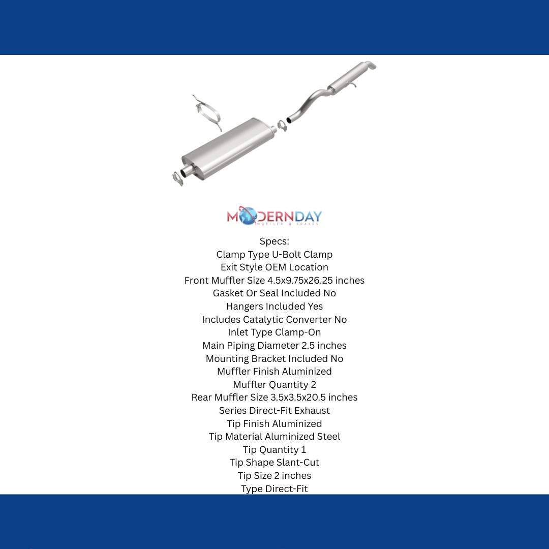 Fits 1996-2000 Dodge Caravan Direct-Fit Replacement Exhaust System 106-0651 aluminized steel