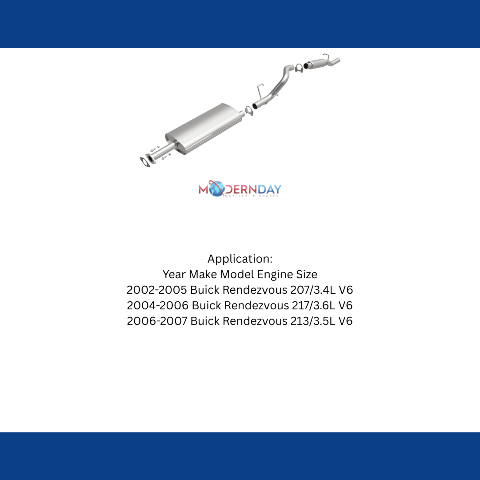 Fits 2002-2007 Buick Rendezvous Direct-Fit Replacement Exhaust System 106-0679 aluminized steel
