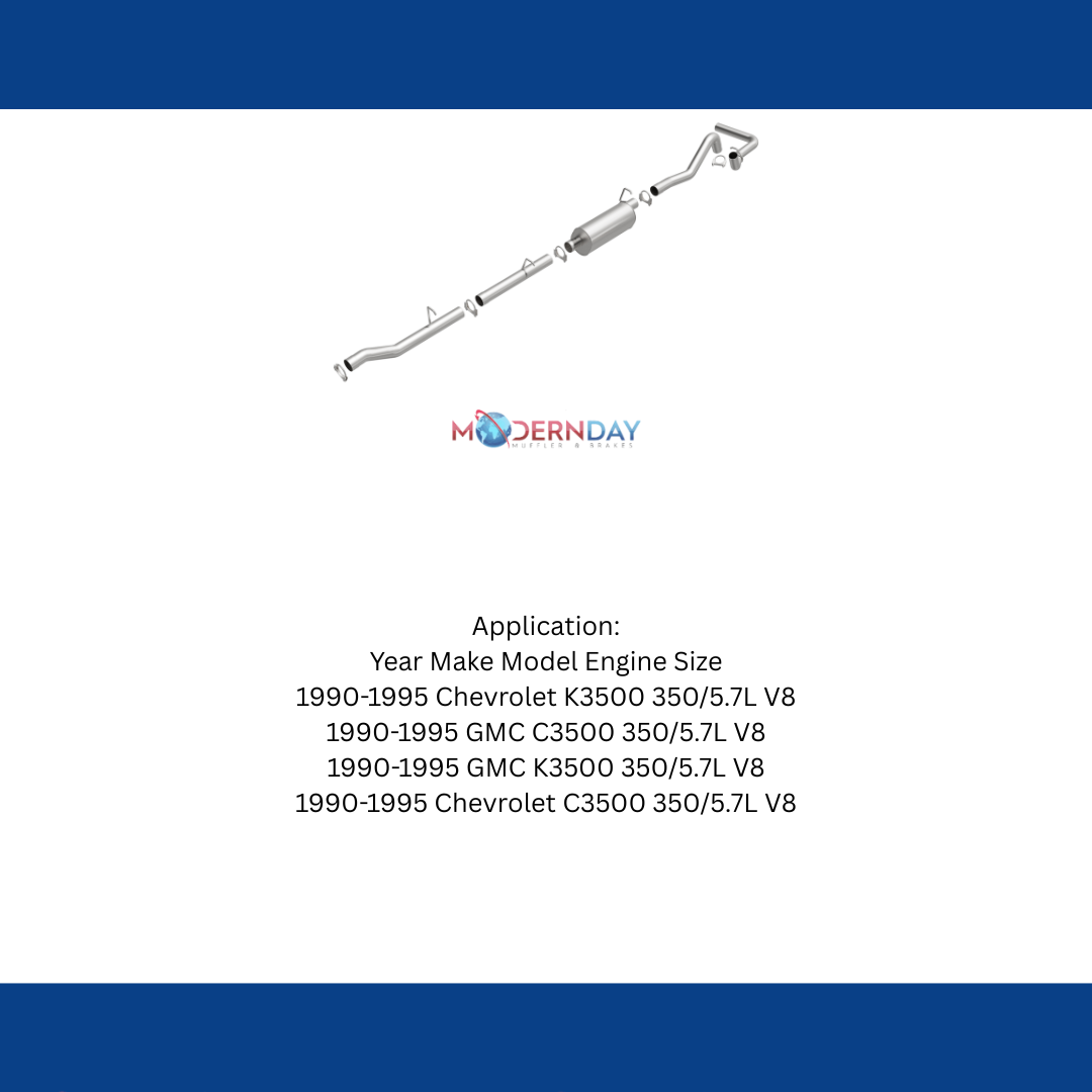 Fits 1990-1995 Chevy K3500 Direct-Fit Replacement Exhaust System 106-0687 steel