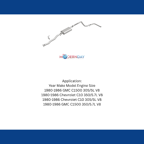 Fits 1980-1986 GMC C1500 Direct-Fit Replacement Exhaust System 106-0705 aluminized steel