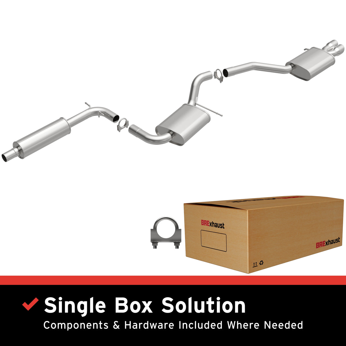 Fits 2012-2014 Volkswagen Jetta 2.5L Direct-Fit Replacement Exhaust 106-0858 for 2012-2014 VW Jetta aluminized steel
