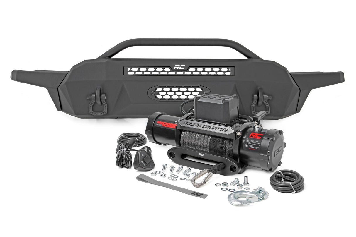 Fits Tacoma 4WD(16-23) Front Bumper 12000-Lb Pro Series Winch 10717