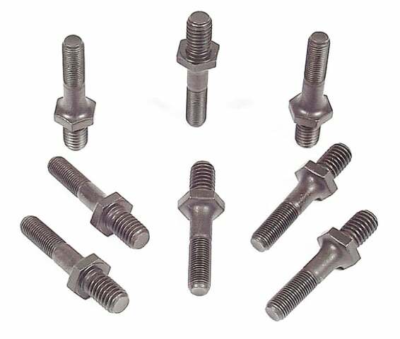 Mr. Gasket rocker arm studs competition 3/8 inch Chevy black steel 1075