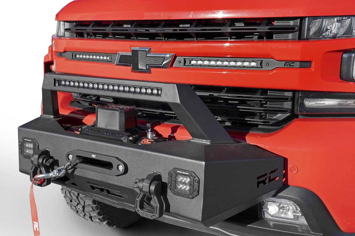 Fits Chevy Silverado 1500 2WD/4WD (2019-2022) EXO Winch Mount Kit; 10765