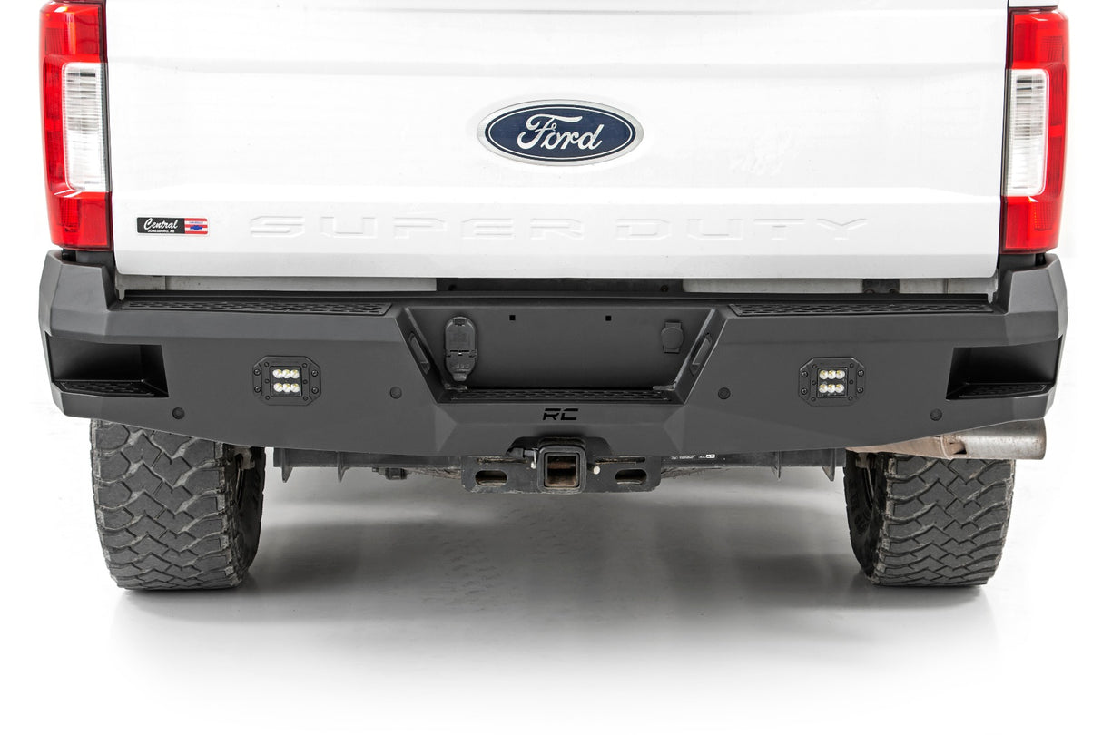 Fits Ford F-250/F-350 Super Duty 2WD/4WD (2017-2022) Rear Bumper; 10788