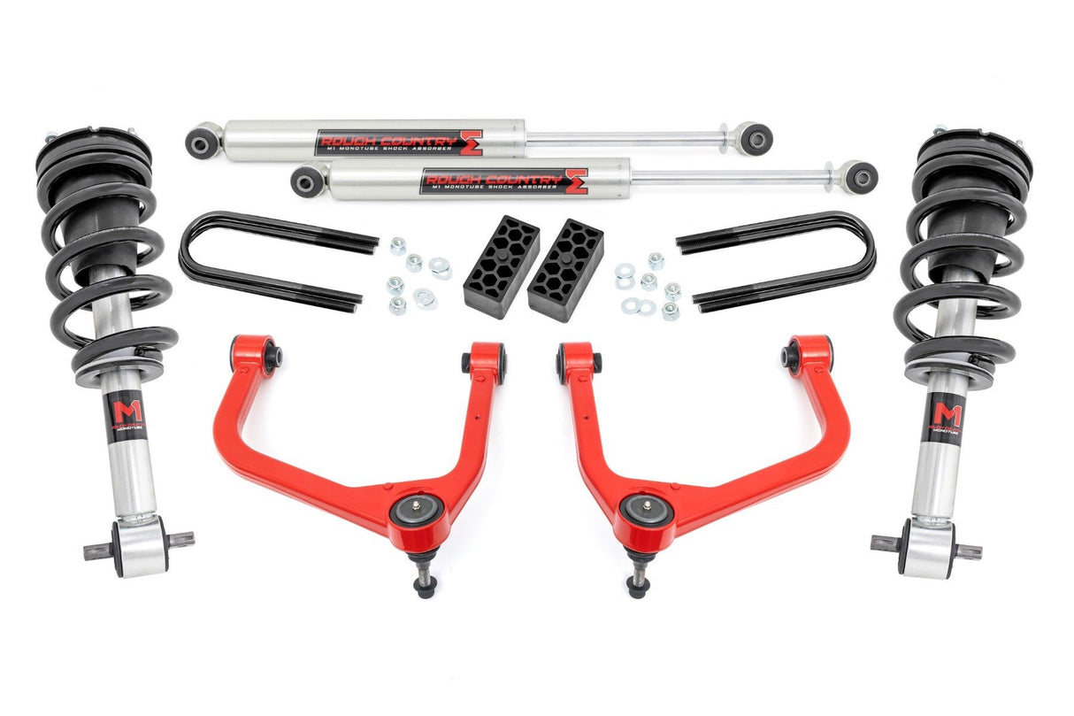 Rough Country 3.5 Inch Lift Kit - M1 Struts/M1 - Chevy Silverado 1500 2WD/4WD (2025) - 110440RED