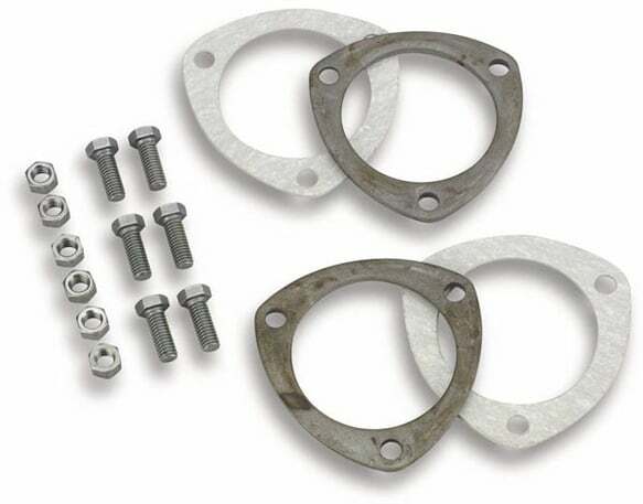 Hooker Two 3-Bolt Rings, Gaskets, 6 Bolts, for Tube 3.5", Collector Ring Kit 11435HKR