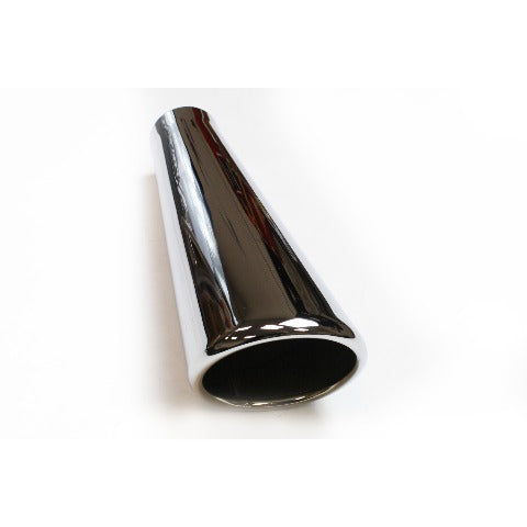 JBA Exhaust Tip 2inx4inx11in Rolled Chrome Stainless - 12-08211