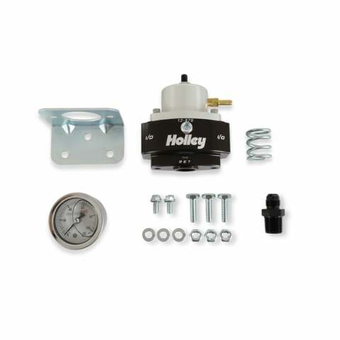 Holley Adjustable Billet By-Pass Regulator 3/8 NPT Kit 12-879KIT black aluminum