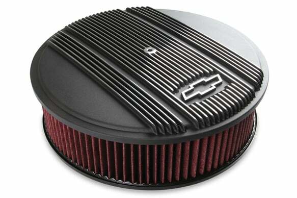 Holley Vintage Series GM Licensed Air Cleaner - Satin Black Machined - 120-173