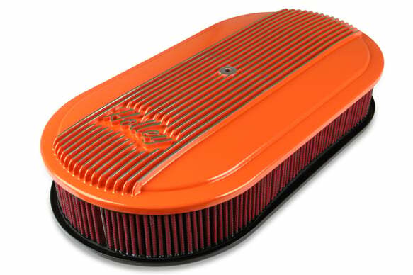 Holley Vintage Series Oval Air Cleaner - Factory Orange Machined - 120-403
