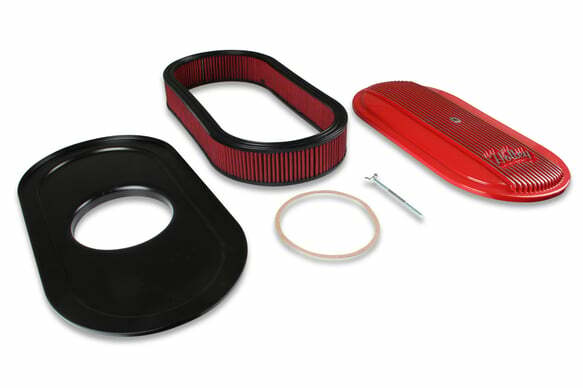 Holley Vintage Series Oval Air Cleaner - Gloss Red Machined - 120-404