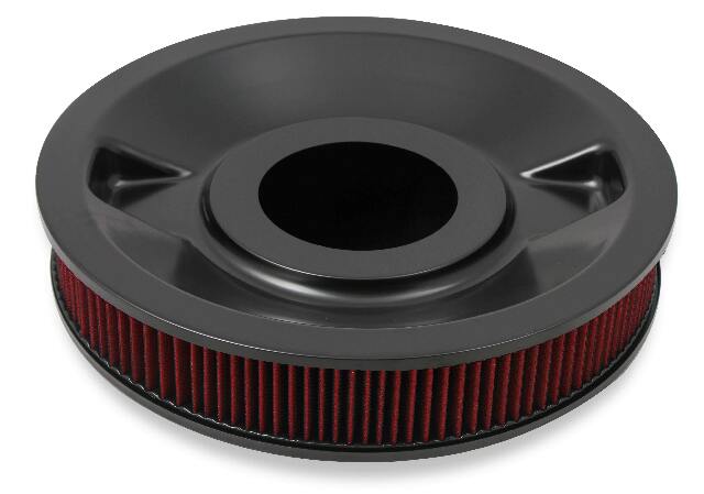 Holley 4150 Drop Base Air Cleaner Black w/3 Red Washable Gauze Filter - 120-4230