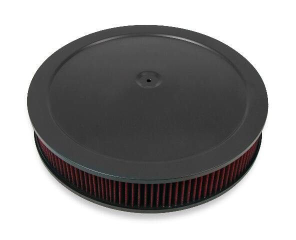 Holley 4150 Drop Base Air Cleaner Black w/3 Red Washable Gauze Filter - 120-4230