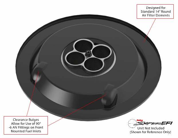 Holley EFI Sniper Air Cleaner Assembly, 14 x 4 - Black Finish - 120-541