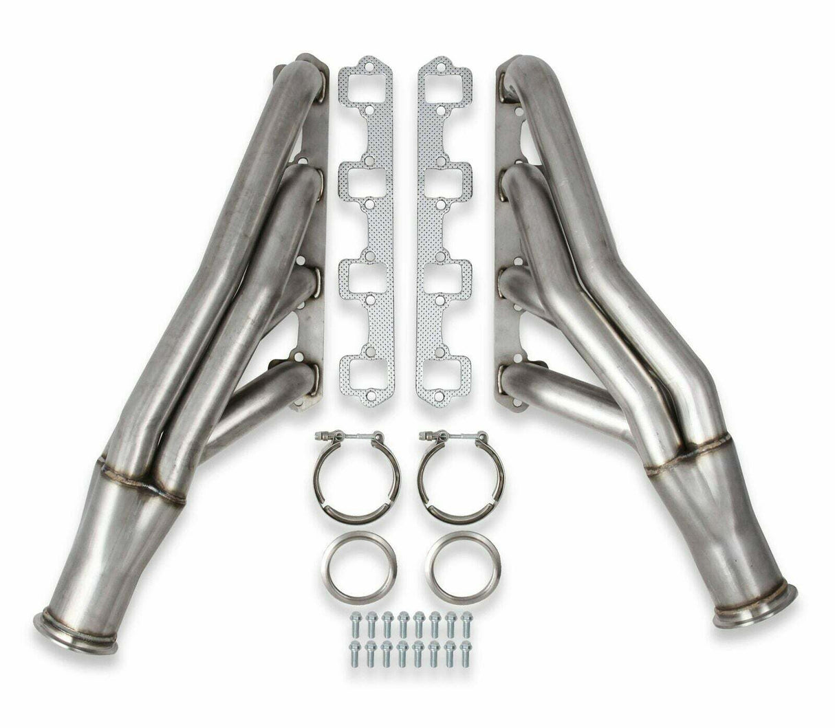 12164FLT Small Block Ford Turbo Headers, Natural 304 Stainless performance headers polished stainless steel