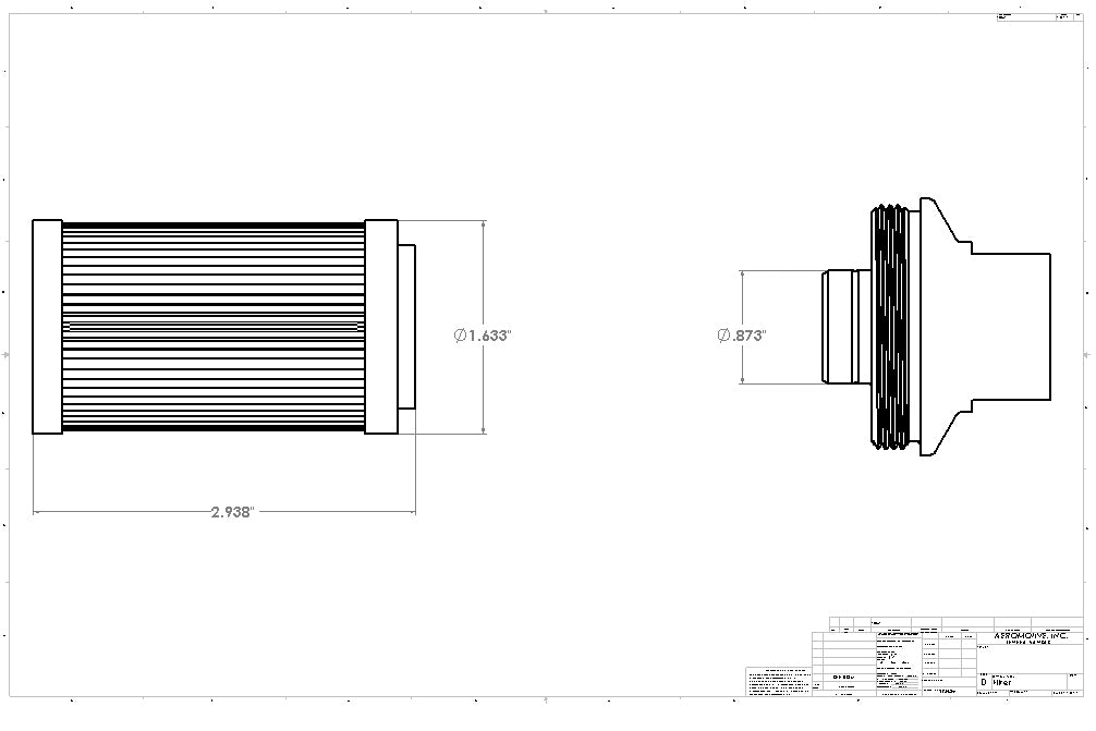 Fuel Filter High Flow Fuel System Universal Fit Aeromotive 12379-BGPL