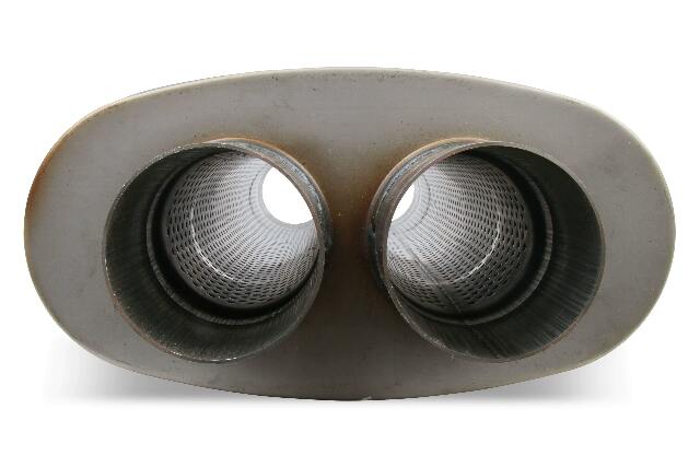 Performance Muffler 3 in Dual inlet & outlet 12599-FM 409 Stainless